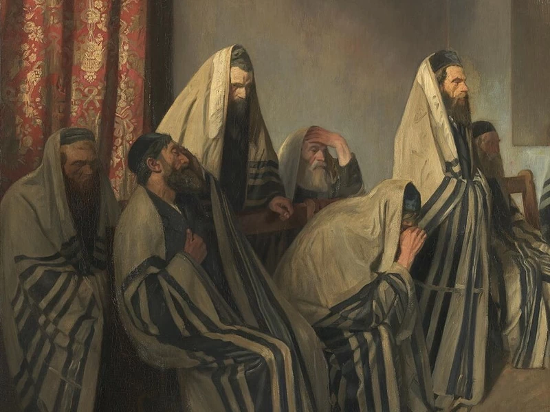 1872-William Rothenstein - Ebrei in lutto in una sinagoga, 1906